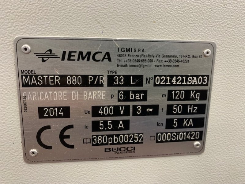 IEMCA MASTER 880P-r/33L VERSO  2014