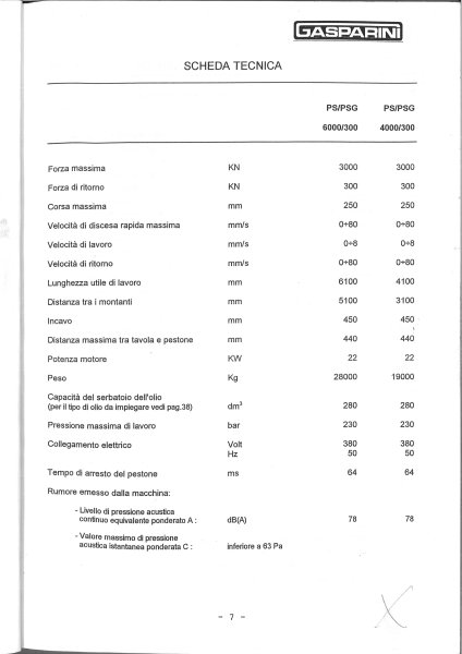 GASPARINI 4000 X 300  1997