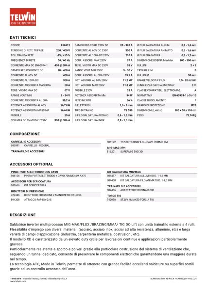 TELWIN SUPERMIG 500I XD  2026